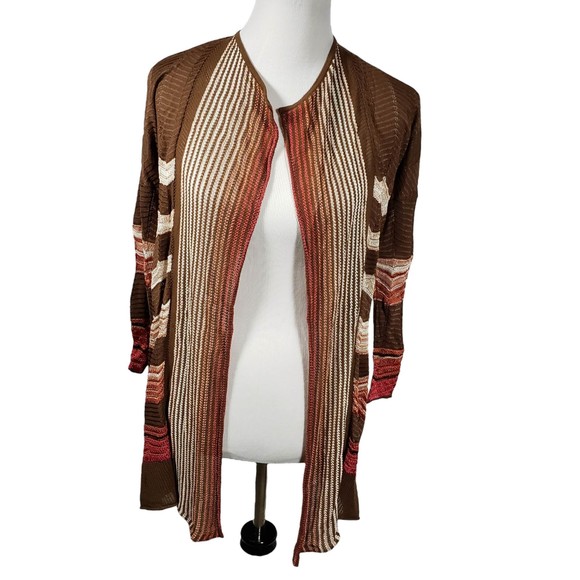 Outback Red Sweaters - Outback Red Women's size Small Brown Multicolored Knit Sweater Duster